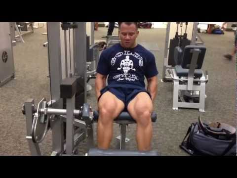 Drop set leg extensions