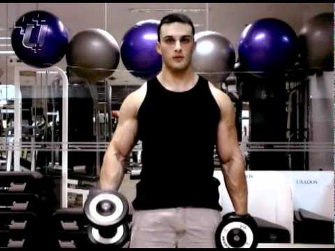 Biceps com halteres alternado rotação