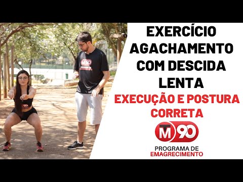 Exercício Agachamento com descida lenta - TM90 de Emagrecimento
