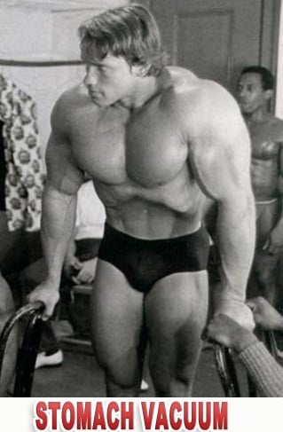 Stomach Vacuum técnica para afinar a cintura usada por Arnold