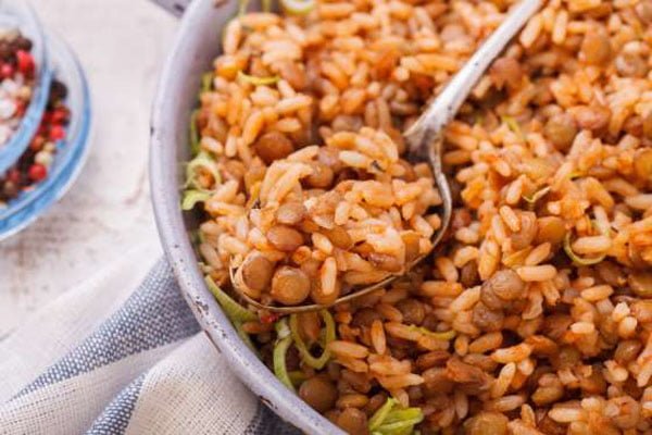 receita de lentilha com arroz
