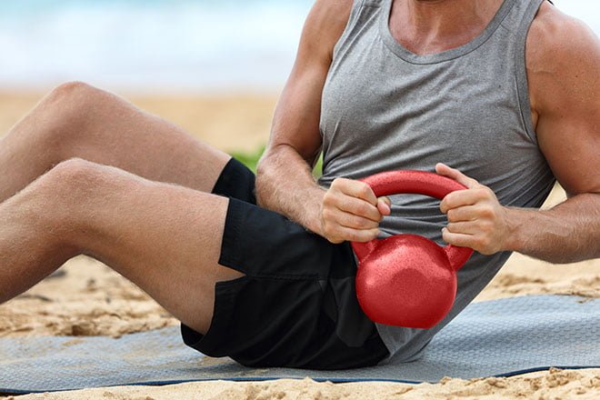 exercícios na areia