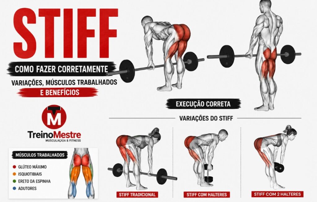 Stiff como fazer, variações, músculos trabalhados benefícios