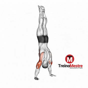 Handstand sem apoio com flexão de braços 