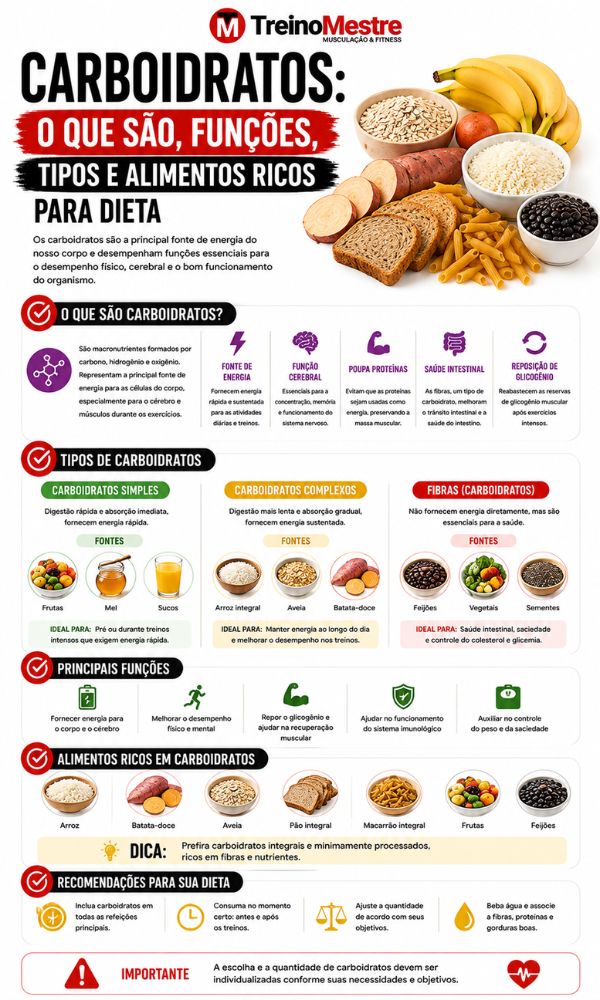 Carboidratos: O que São, Funções, Tipos e Alimentos Ricos para Dieta