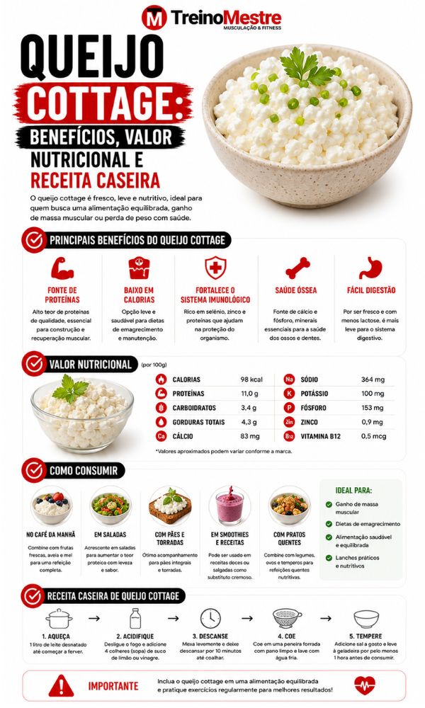 Queijo Cottage: Benefícios, Valor Nutricional e Receita Caseira